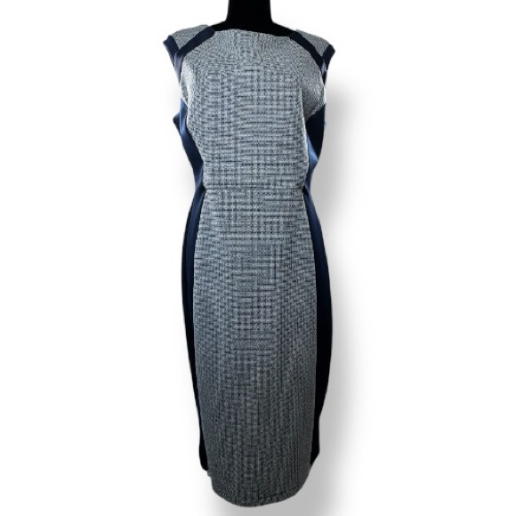 Enfocus Studio Navy Blue Color Block Dress Women's Size 14 RN 74299 Officewear - Picture 2 of 16